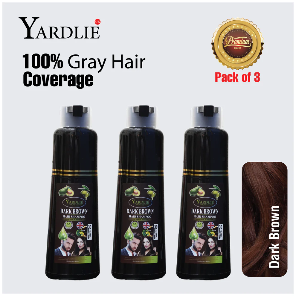 Yardlie Premium Dark Brown Hair Color Shampoo UK Based