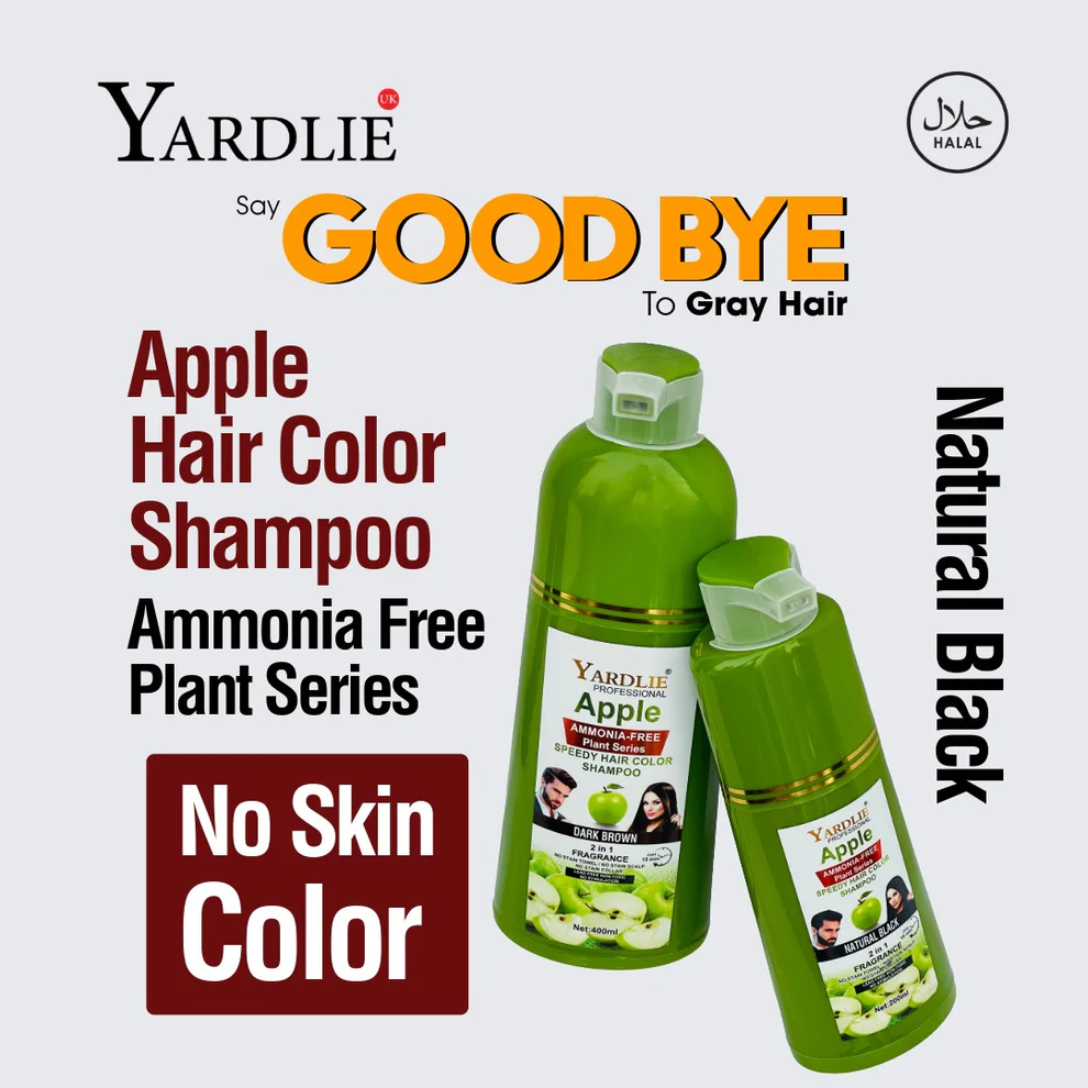 Yardlie Apple Natural Black Hair Color Shampoo Uk Based 400ml